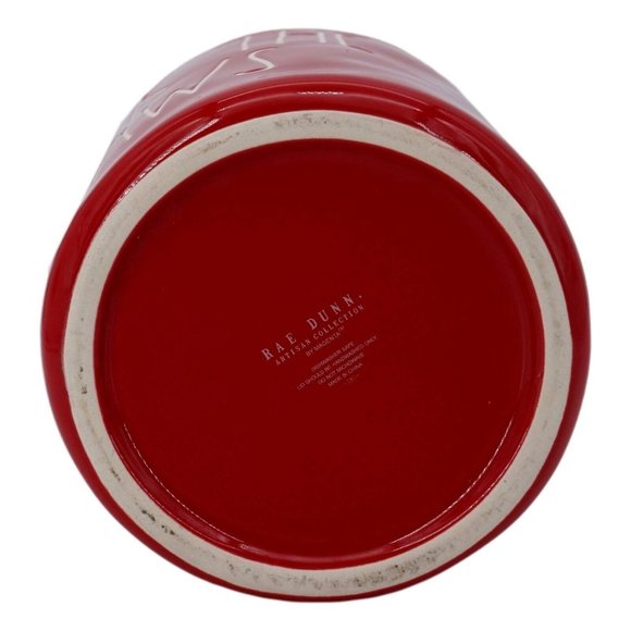 Magenta Rae Dunn Canister Deck The Paws Christmas Cat Dog Treats Holder Red New - Picture 4 of 4